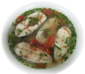 Family fish with dill soup
